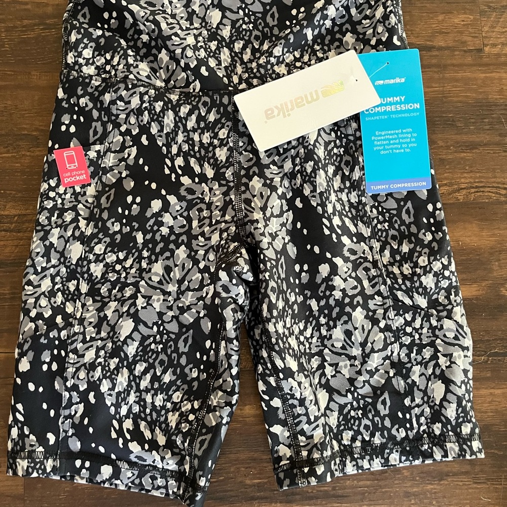 Marika Monochrome Patterned Athletic Shorts